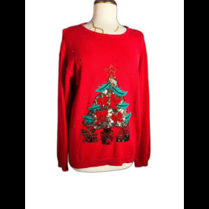 Lindsey Blake Sweater Size XL Vintage 90's Statement Piece Christmas Holiday Top